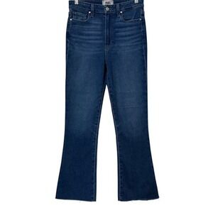 PAIGE Claudine High Rise Kick Ankle Flare High Rise Mid Wash Jeans Womens 28